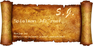 Spielman József névjegykártya